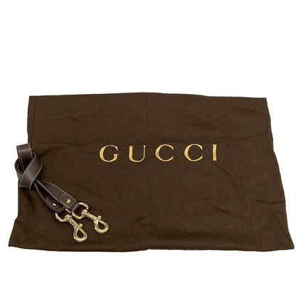 Gucci Handbag Beige Dark Brown Leather — view 8