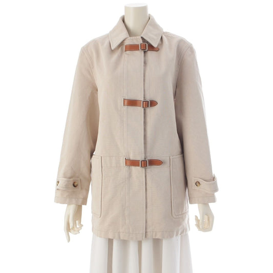 Hermes Martin Margiela Era Cotton Belt Coat Light Beige 38