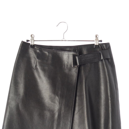 Prada Leather Viscose Skirt Wrapped Black 42 — view 3
