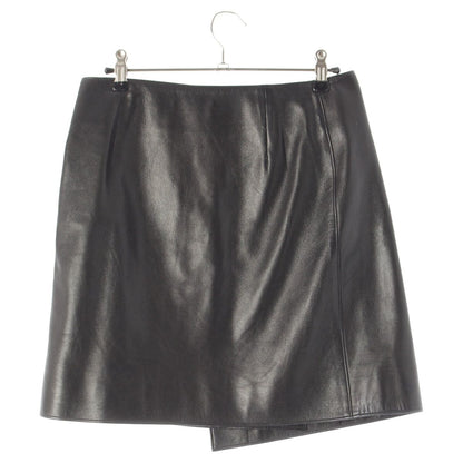 Prada Leather Viscose Skirt Wrapped Black 42 — view 2