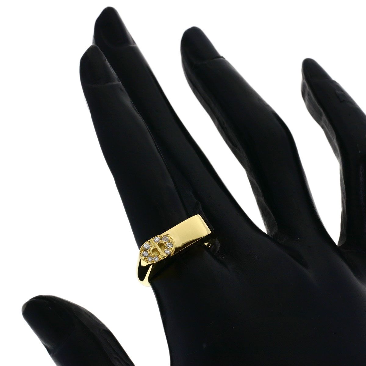 Dior Logo Diamond Ring 18k Yellow Gold — view 7