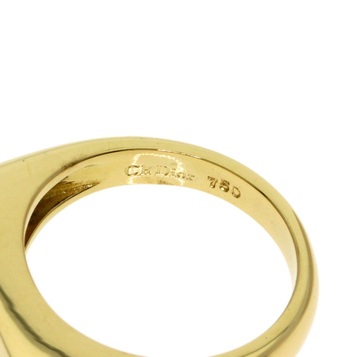 Dior Logo Diamond Ring 18k Yellow Gold — view 5