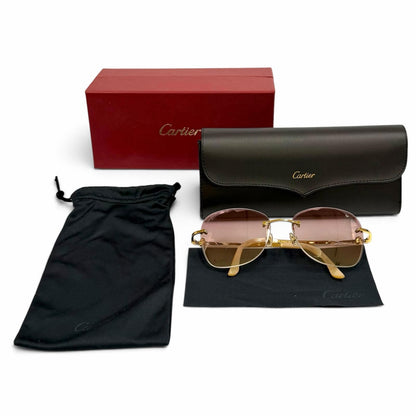 Cartier Decor C Combination Color Sunglasses Eyewear Gold Silver 16 — view 2