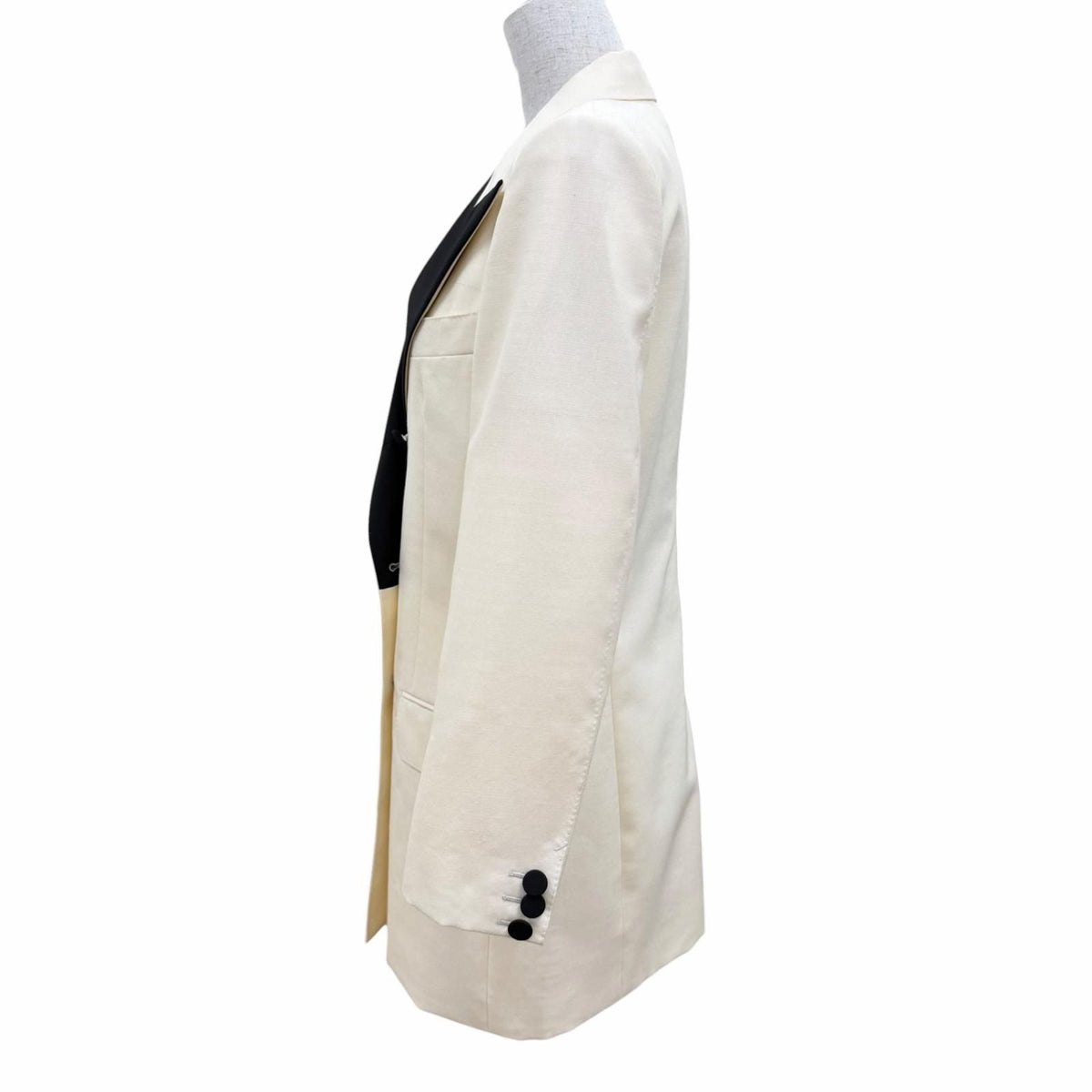 Gucci Mohair Blend Double-breasted Ouren Jacket Ivory Black 42 — view 3