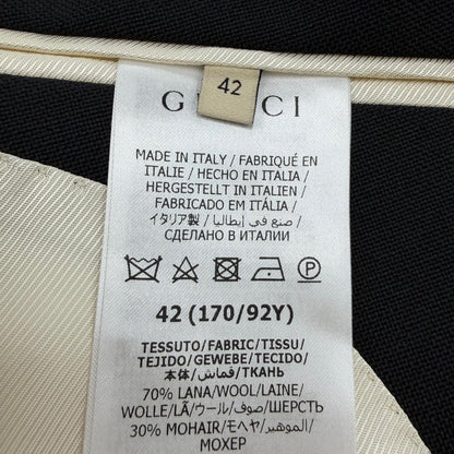 Gucci Mohair Blend Double-breasted Ouren Jacket Ivory Black 42 — view 8