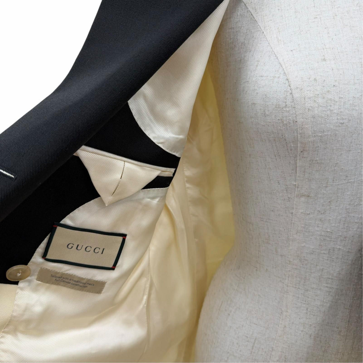 Gucci Mohair Blend Double-breasted Ouren Jacket Ivory Black 42 — view 5