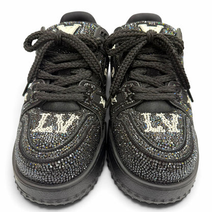 Louis Vuitton LV Trainers Maxi Line Swarovski Rhinestone Lace-up Sneakers — view 3