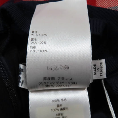 Dior Check Flare Skirt Long Wool Sample Red Navy 36 — view 7