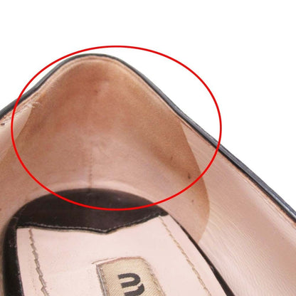 Miu Miu Ribbon Patent Pumps Pointed Toe Shoes Black — view 8