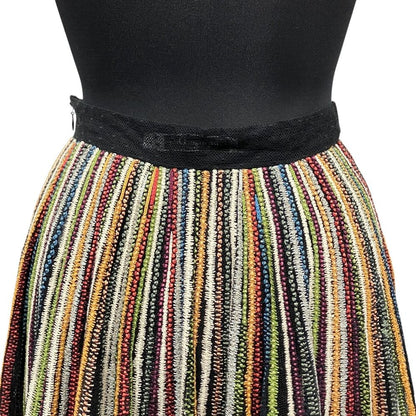 Dior Multi Striped Tulle Long Skirt Lace Sample Black 36 — view 5