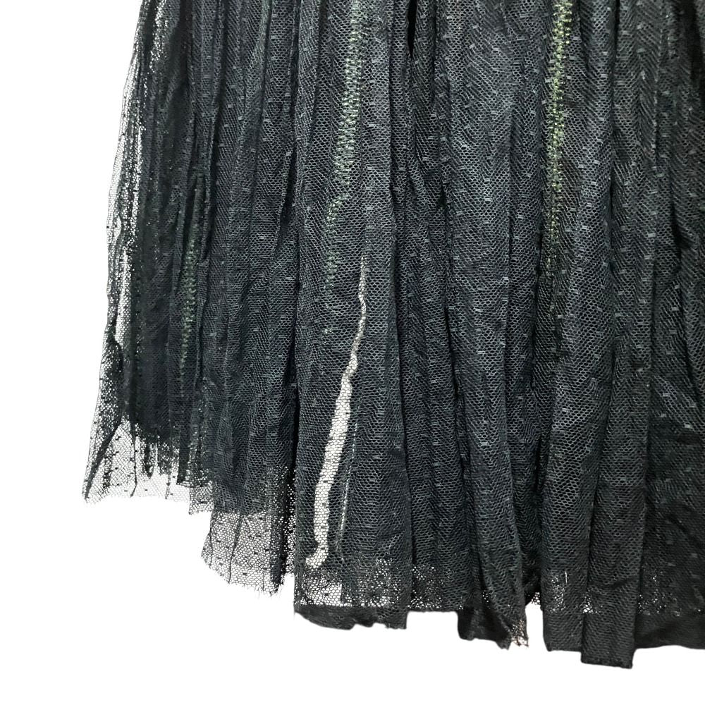 Dior Multi Striped Tulle Long Skirt Lace Sample Black 36 — view 7