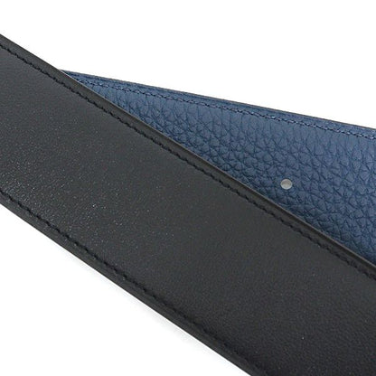Hermes Belt Buckle & Leather 38 Black Blue Calf Togo — view 3