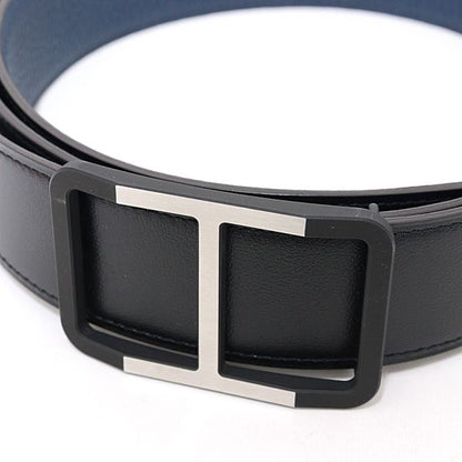 Hermes Belt Buckle & Leather 38 Black Blue Calf Togo — view 2
