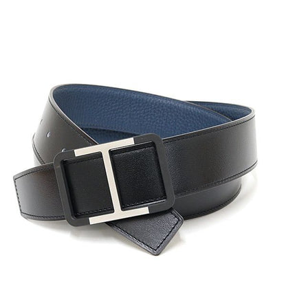 Hermes Belt Buckle & Leather 38 Black Blue Calf Togo — view 6