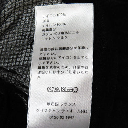 Dior Mesh Sheer Mini Dress Tulle Paisley Flower Embroidery Black 42 — view 7