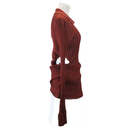 Bottega Veneta Silk Ribbed Knit Shirt Long Sleeve Top Dress Layered Design 38 — view 4