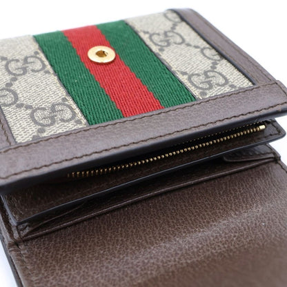 Gucci Ophidia GG Marmont Compact Wallet Bifold Canvas Leather Brown — view 5