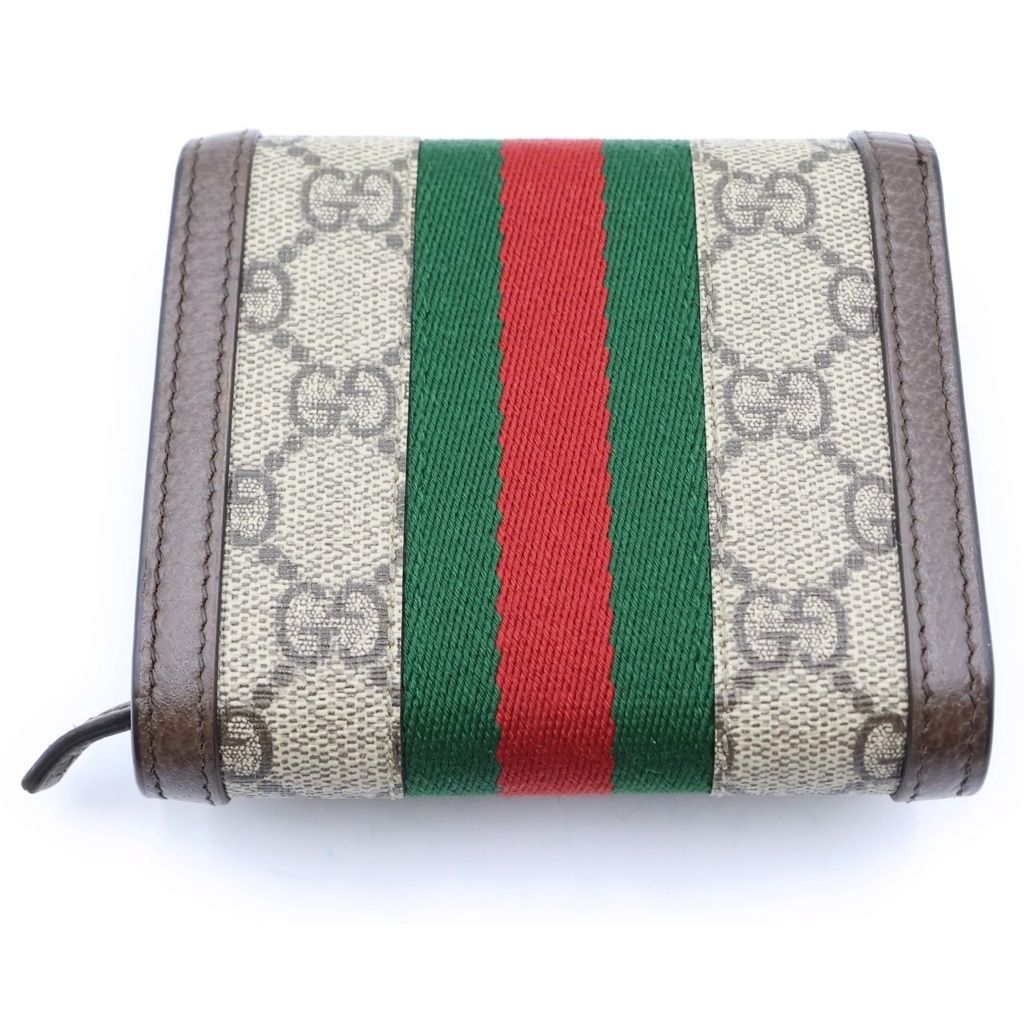 Gucci Ophidia GG Marmont Compact Wallet Bifold Canvas Leather Brown — view 2