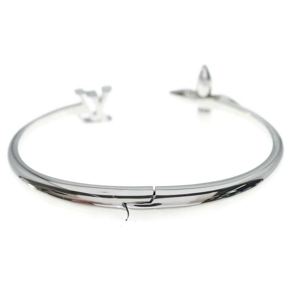 Louis Vuitton Signature Bracelet Open Bangle Strass Palladium Metal Silver — view 2