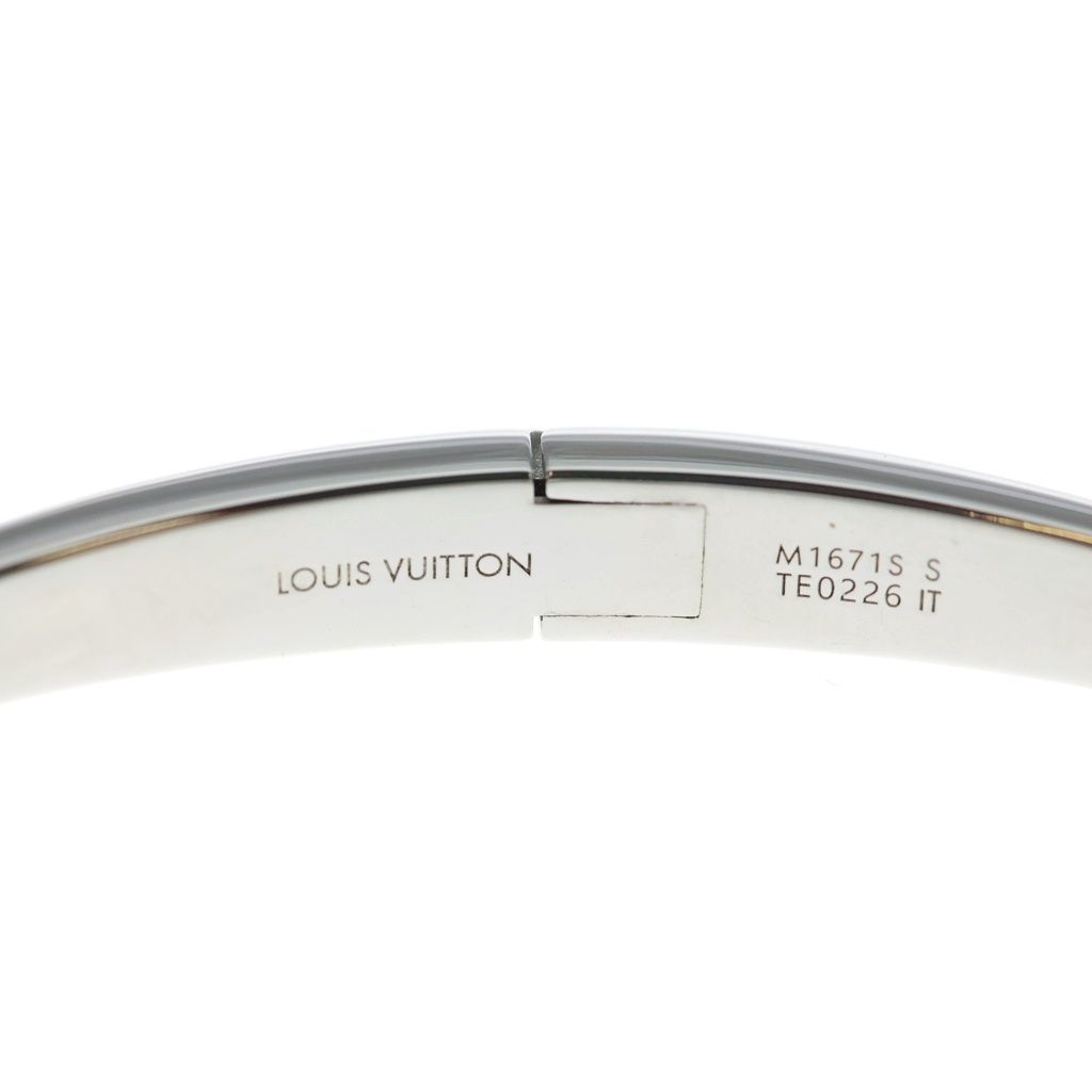 Louis Vuitton Signature Bracelet Open Bangle Strass Palladium Metal Silver — view 5