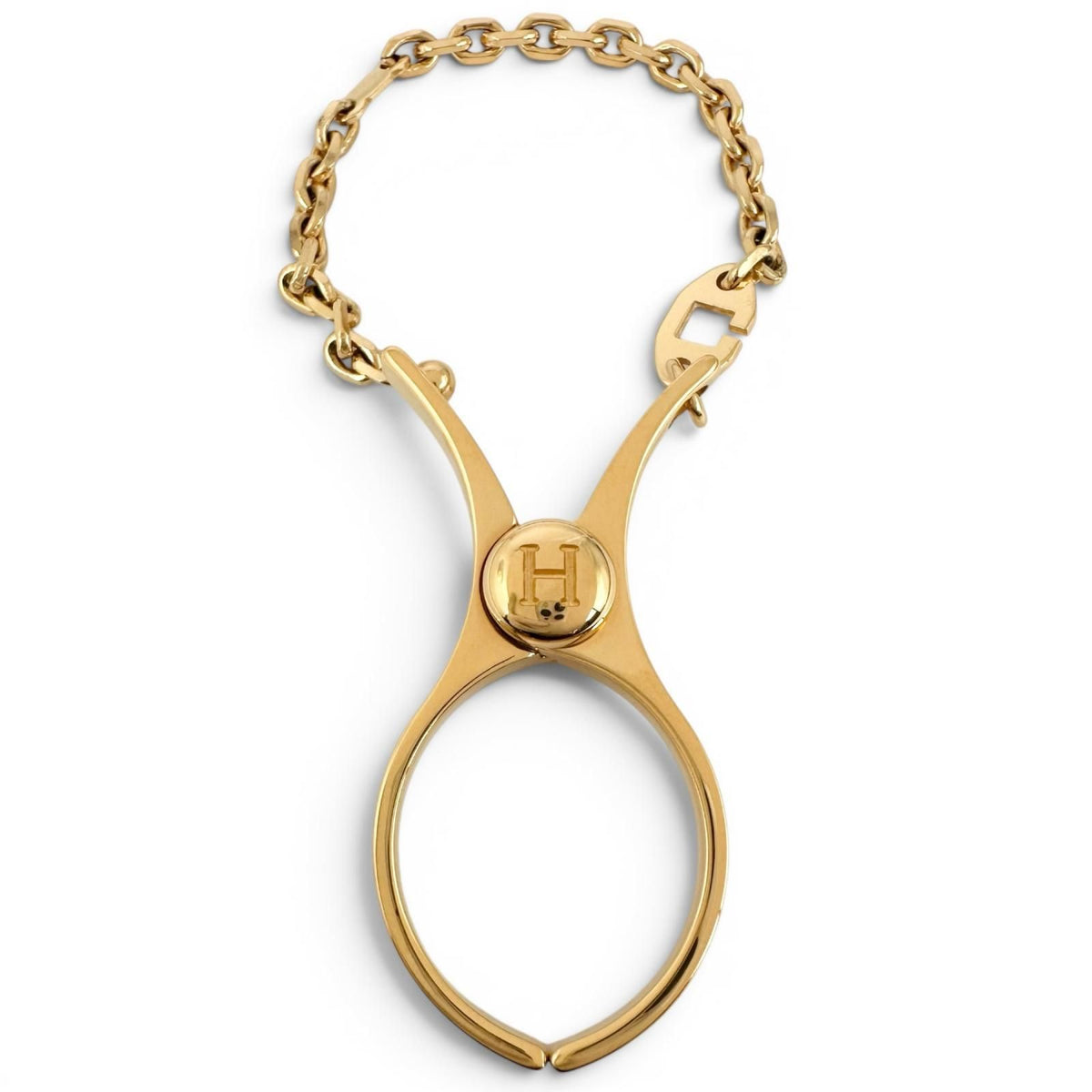 Hermes Filou H Logo Glove Holder Strap Gold Gloves — view 2