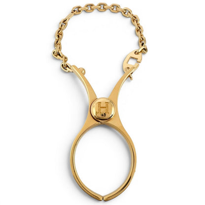 Hermes Filou H Logo Glove Holder Strap Gold Gloves — view 2