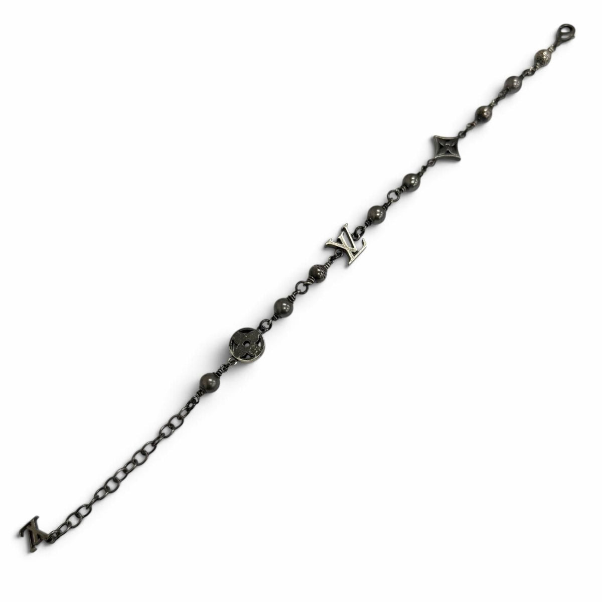 Louis Vuitton LV Pearl Monogram Flower Bracelet Gunmetal — view 3