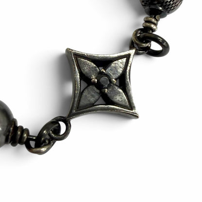 Louis Vuitton LV Pearl Monogram Flower Bracelet Gunmetal — view 5
