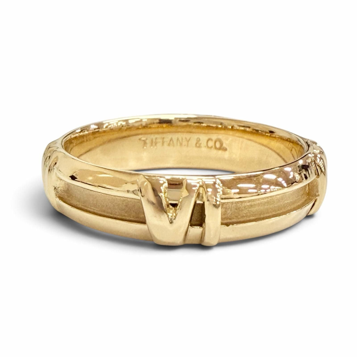 Tiffany & Co Atlas Numeric Ring 750 18k Yellow Gold