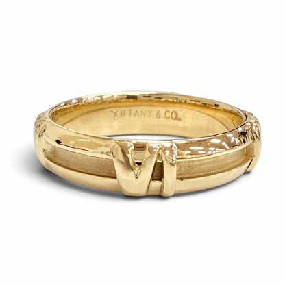 Tiffany & Co Atlas Numeric Ring 750 18k Yellow Gold