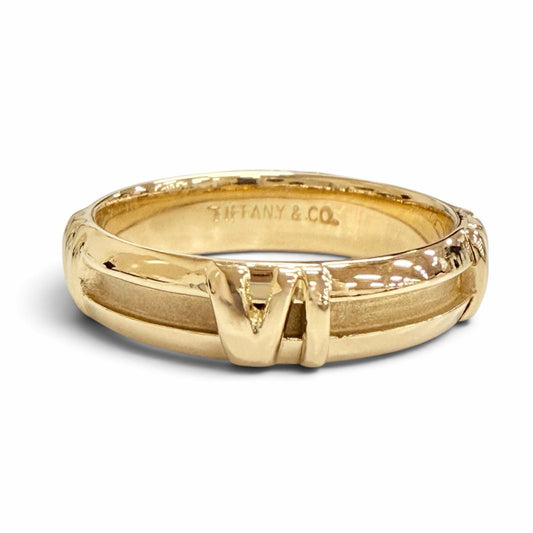 Tiffany & Co Atlas Numeric Ring 750 18k Yellow Gold