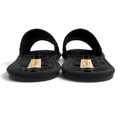 Dior Chez Moi Velvet Cannage Stitch Design Room Shoes Black — view 4