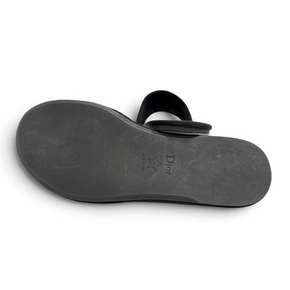 Dior Chez Moi Velvet Cannage Stitch Design Room Shoes Black — view 5