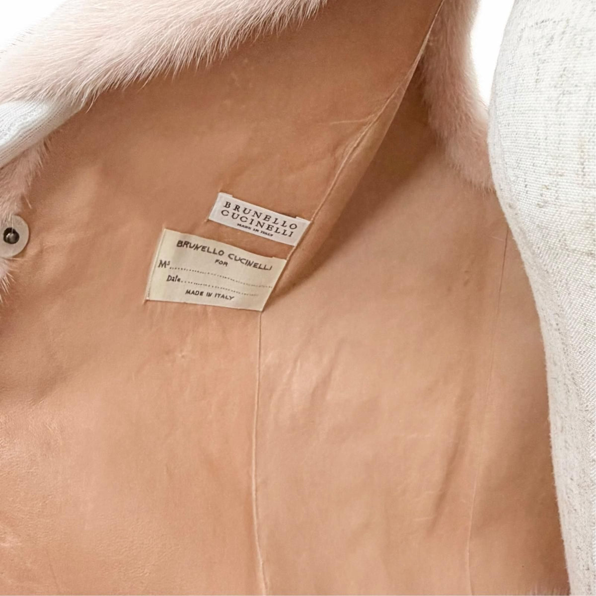 Brunello Cucinelli Mink Collarless Gilet Vest Pink IT 38 Garment Included — view 5