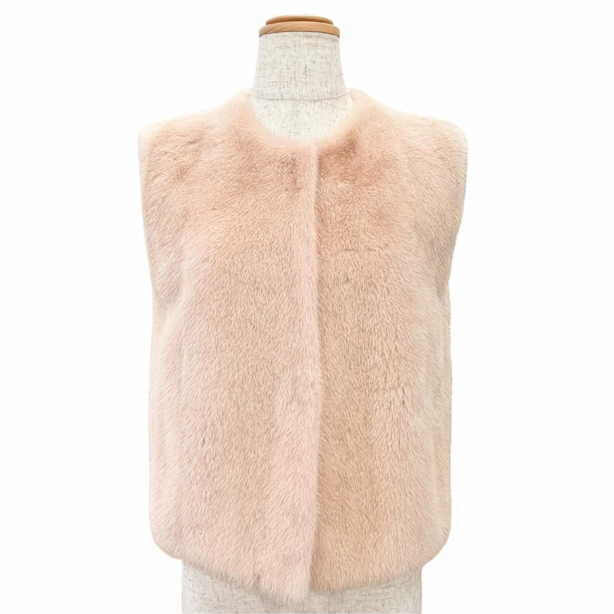 Brunello Cucinelli Mink Collarless Gilet Vest Pink IT 38 Garment Included