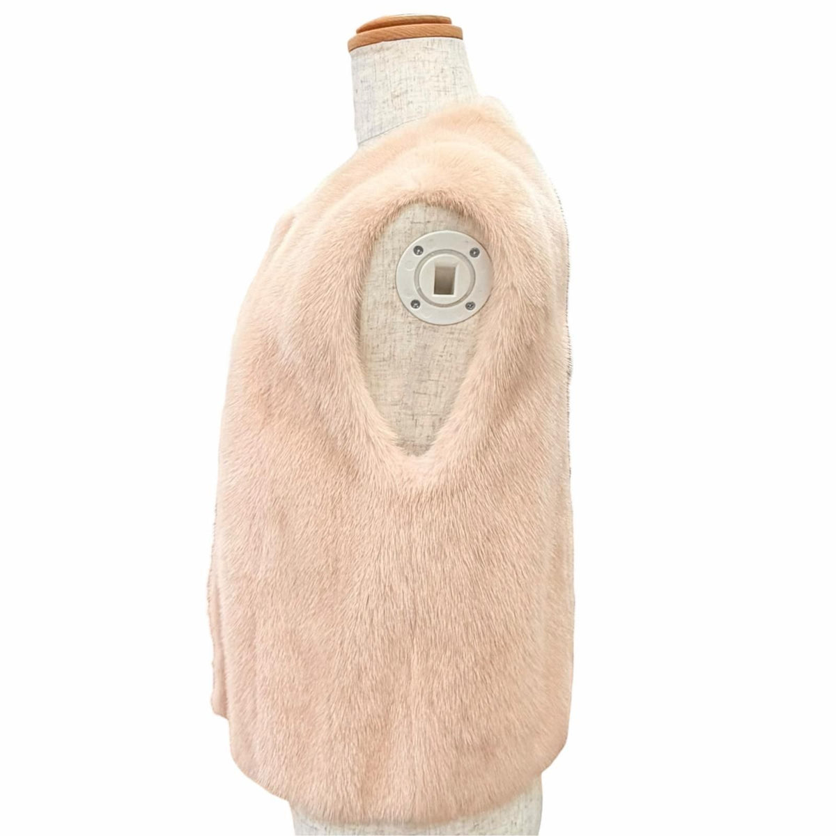 Brunello Cucinelli Mink Collarless Gilet Vest Pink IT 38 Garment Included — view 3