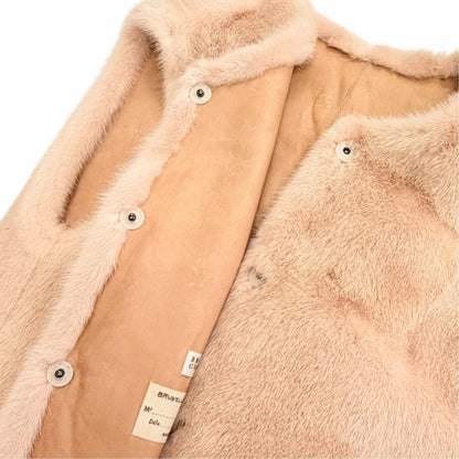 Brunello Cucinelli Mink Collarless Gilet Vest Pink IT 38 Garment Included — view 6