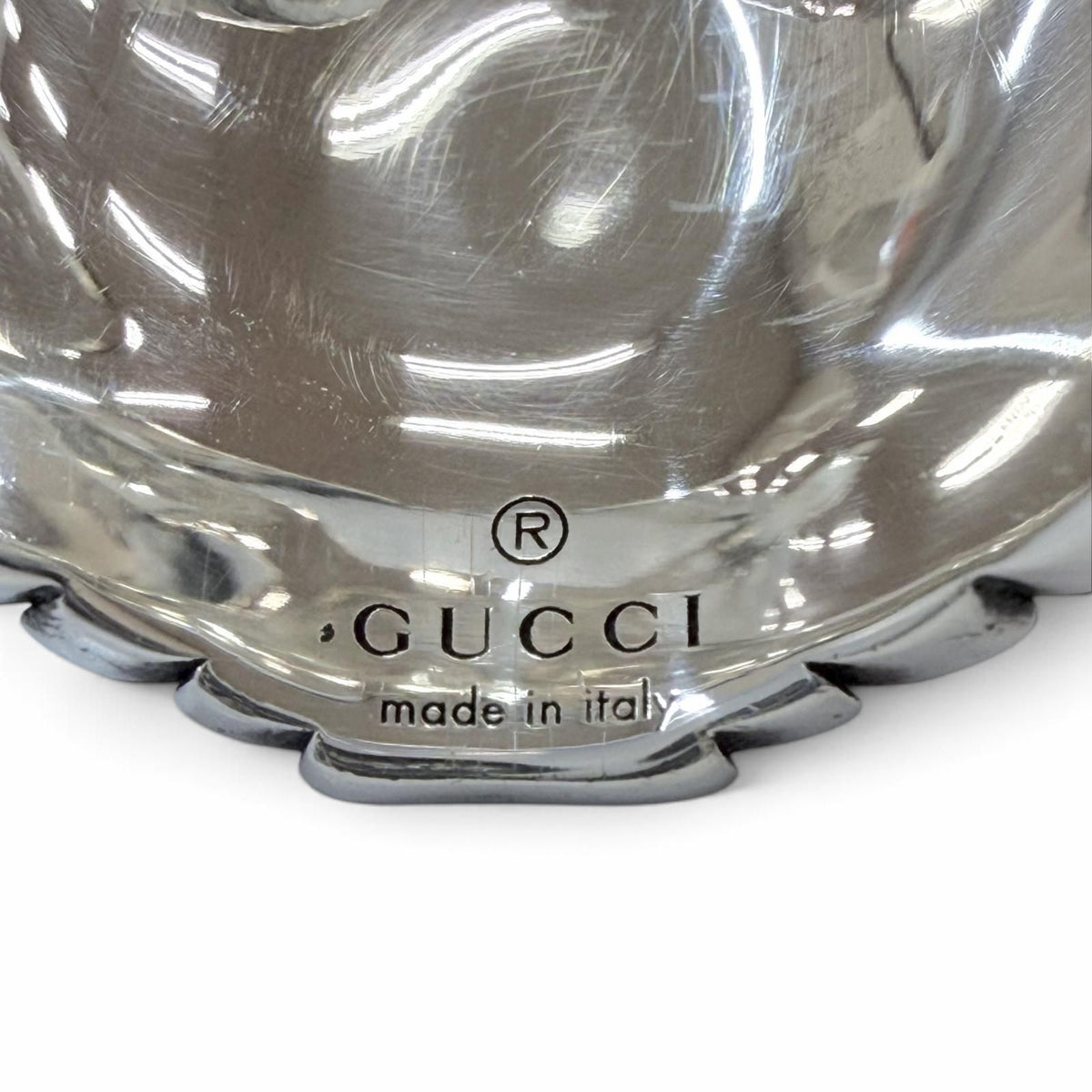 Gucci Interlocking G Garden Snake Tiger Head Ring Silver Green — view 6