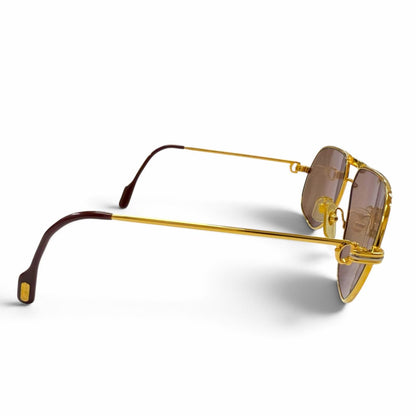 Cartier Trinity Two Bridge Logo Eyewear Sunglasses Gold Bordeaux Prescription — view 4