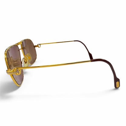 Cartier Trinity Two Bridge Logo Eyewear Sunglasses Gold Bordeaux Prescription — view 3