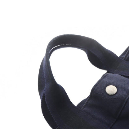 Hermes Fourre Tout Handbag Canvas Tote Navy Black — view 7