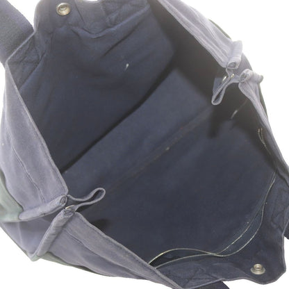 Hermes Fourre Tout Handbag Canvas Tote Navy Black — view 8