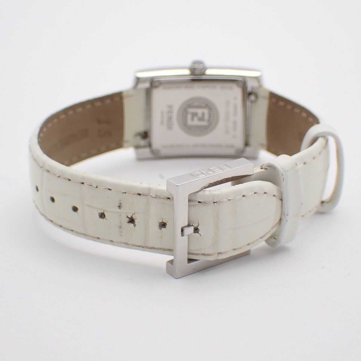 Fendi Classico Quartz Watch Diamond Shell Dial Leather Strap — view 3
