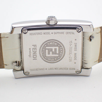Fendi Classico Quartz Watch Diamond Shell Dial Leather Strap — view 8