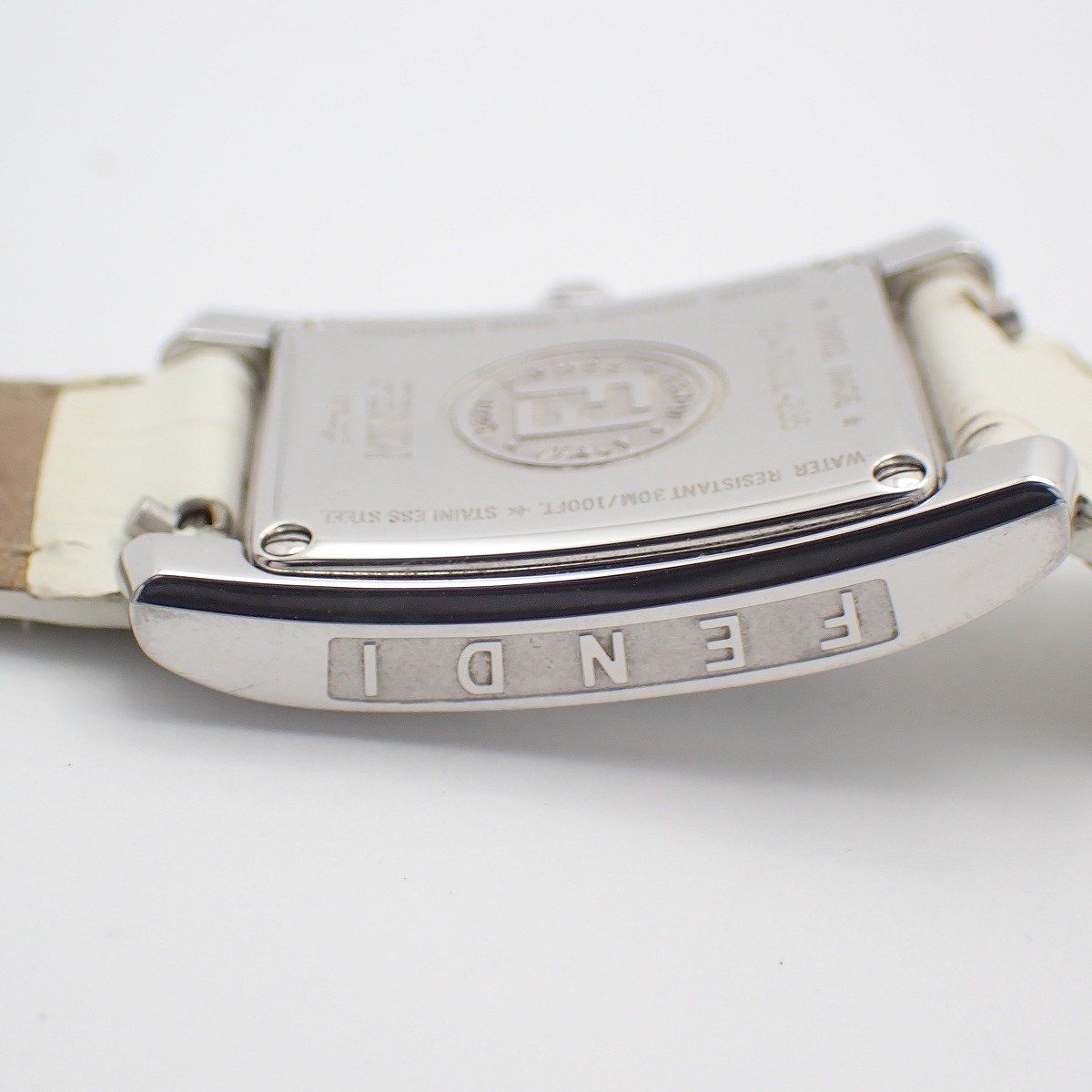 Fendi Classico Quartz Watch Diamond Shell Dial Leather Strap — view 7