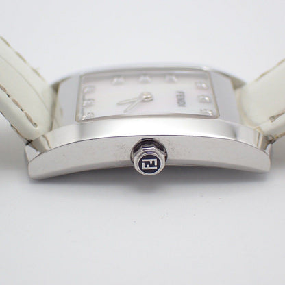 Fendi Classico Quartz Watch Diamond Shell Dial Leather Strap — view 6