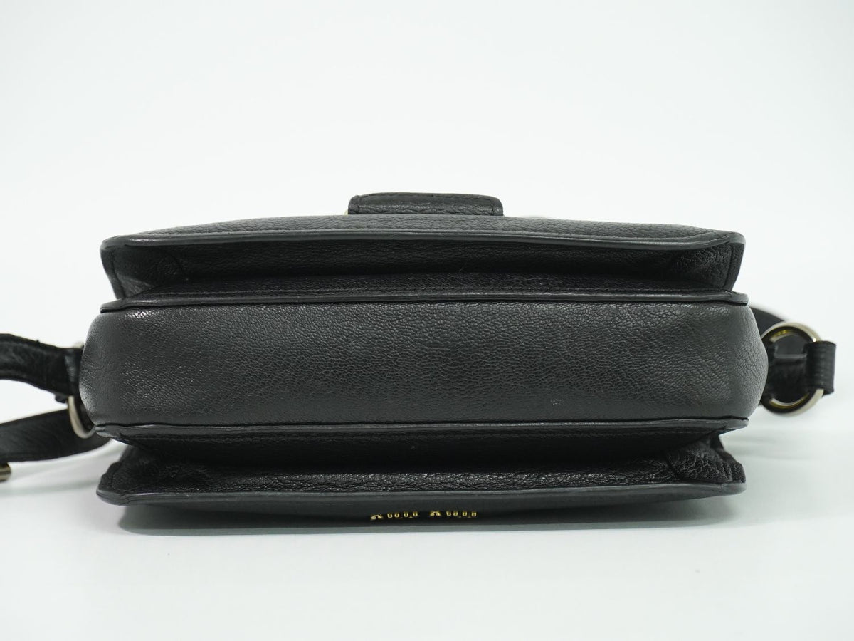 Miu Miu Madras 2-Way Shoulder Bag Pochette Leather Black — view 3