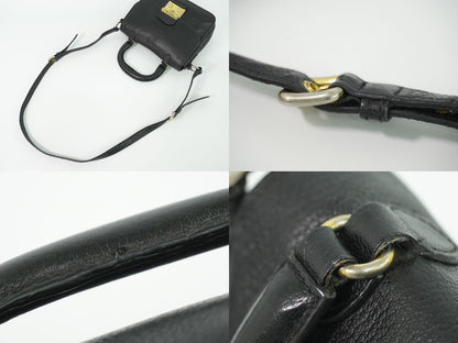 Miu Miu Madras 2-Way Shoulder Bag Pochette Leather Black — view 6