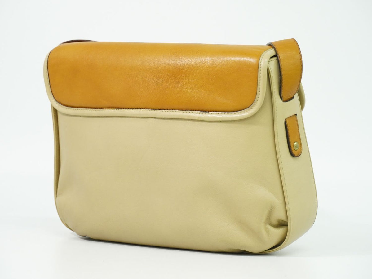 Celine Leather Shoulder Bag Pochette Beige — view 2