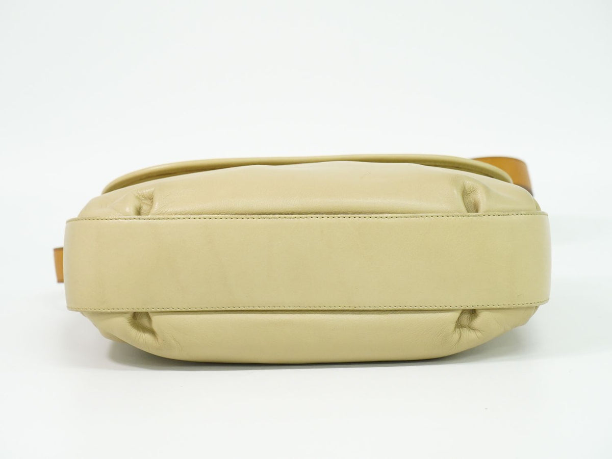 Celine Leather Shoulder Bag Pochette Beige — view 3